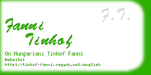 fanni tinhof business card